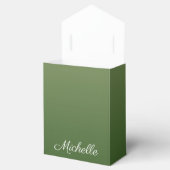 Gepersonaliseerde groene ombre bedankdoosjes (Geopend)