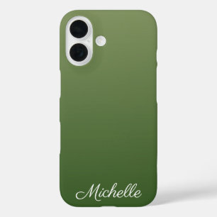 Gepersonaliseerde groene ombre iPhone 16 hoesje