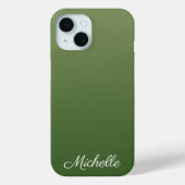 Gepersonaliseerde groene ombre Case-Mate iPhone case (Achterkant)