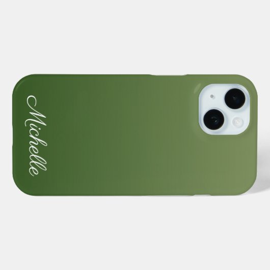 Gepersonaliseerde groene ombre Case-Mate iPhone case (Achterkant (horizontaal))