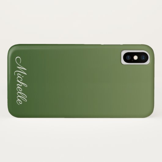 Gepersonaliseerde groene ombre Case-Mate iPhone case (Achterkant (horizontaal))