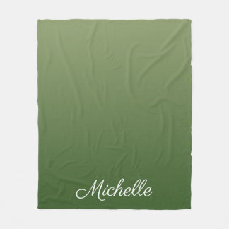 Gepersonaliseerde groene ombre fleece deken