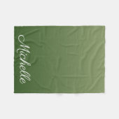 Gepersonaliseerde groene ombre fleece deken (Voorkant (Horizontaal))