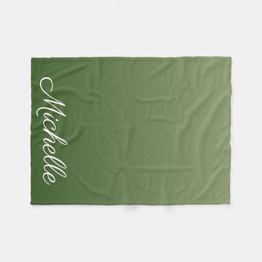 Gepersonaliseerde groene ombre fleece deken (Voorkant (Horizontaal))