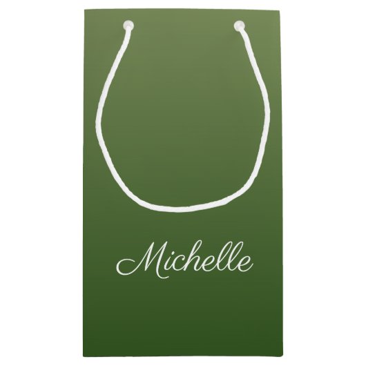 Gepersonaliseerde groene ombre klein cadeauzakje (Achterkant)