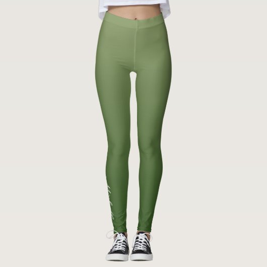 Gepersonaliseerde groene ombre leggings (Voorkant)