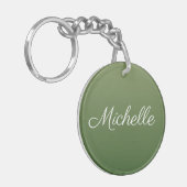 Gepersonaliseerde groene ombre sleutelhanger (Voorkant Links)