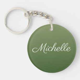 Gepersonaliseerde groene ombre sleutelhanger