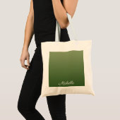 Gepersonaliseerde groene ombre tote bag (Voorkant (product))