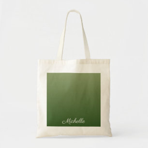 Gepersonaliseerde groene ombre tote bag