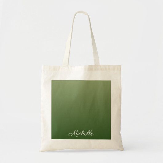 Gepersonaliseerde groene ombre tote bag (Voorkant)