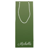 Gepersonaliseerde groene ombre wijn cadeautas (Achterkant)