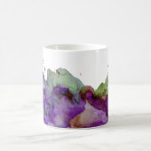 Gepersonaliseerde Groene & Paarse Waterverf Splatt Koffiemok (Center)