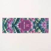 Gepersonaliseerde groene Paarse witte Bali Batik T Yogamat (Voorkant (horizontaal))
