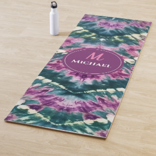 Gepersonaliseerde groene Paarse witte Bali Batik T Yogamat