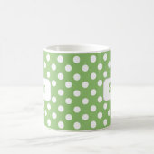 Gepersonaliseerde groene polka dot Mok (Center)