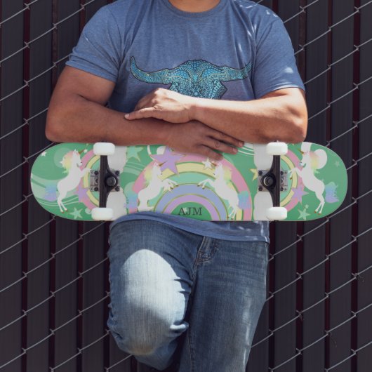 Gepersonaliseerde Groene Regenboogeenheid Persoonlijk Skateboard (Buiten 3)