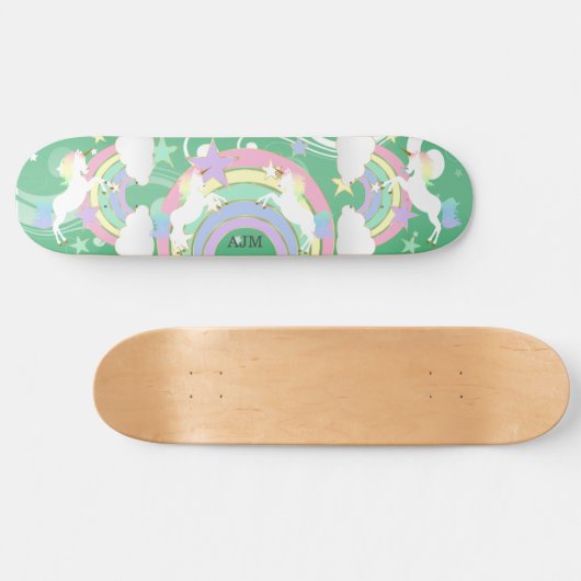 Gepersonaliseerde Groene Regenboogeenheid Persoonlijk Skateboard (Horizontaal)