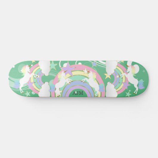 Gepersonaliseerde Groene Regenboogeenheid Persoonlijk Skateboard (Horizontaal)