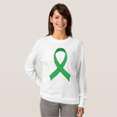 Gepersonaliseerde Groene Ribbon Awareness Gift T-shirt (Voorkant volledig)