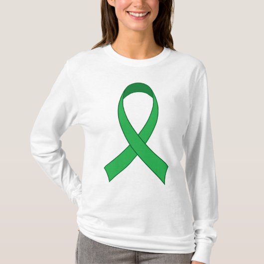 Gepersonaliseerde Groene Ribbon Awareness Gift T-shirt (Voorkant)