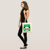 Gepersonaliseerde Groene Schattigee Panda Beer Die Tote Bag (Voorkant (model))