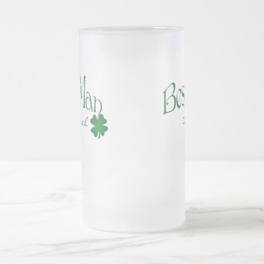 Gepersonaliseerde groene Shamrock Best Man Beer St Matglas Bierpul (Center)