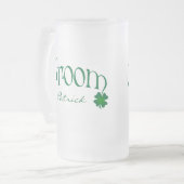 Gepersonaliseerde groene Shamrock Groom Beer Stein Matglas Bierpul (Voorkant links)