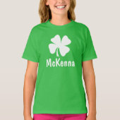 Gepersonaliseerde groene Shamrock Kinder St Patric T-shirt (Voorkant)