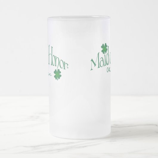 Gepersonaliseerde groene Shamrock MOH Beer Stein Matglas Bierpul (Center)