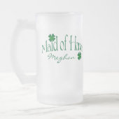 Gepersonaliseerde groene Shamrock MOH Beer Stein Matglas Bierpul (Links)