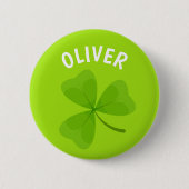 Gepersonaliseerde groene Shamrock Ronde Button 5,7 Cm (Voorkant)