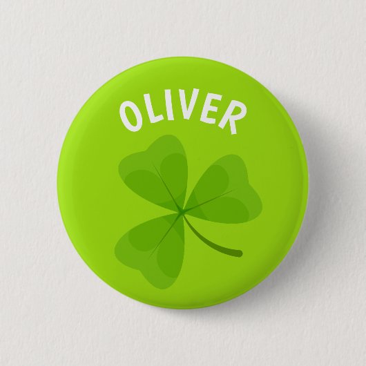 Gepersonaliseerde groene Shamrock Ronde Button 5,7 Cm (Voorkant)