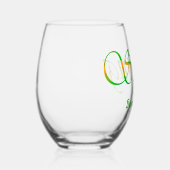 Gepersonaliseerde Groene Sinaasappel Kleurrijke Ab Wijnglas Zonder Voet (Rechts)