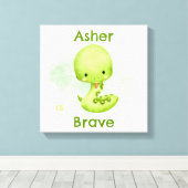 Gepersonaliseerde Groene Slang Kinder Affirmatie K Canvas Afdruk (Insitu (Houten vloer))
