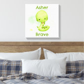 Gepersonaliseerde Groene Slang Kinder Affirmatie K Canvas Afdruk (Insitu (Slaapkamer))