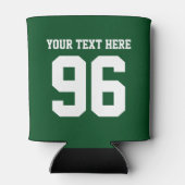 Gepersonaliseerde groene sport jersey nummer koelb blikjeskoeler (Achterkant)