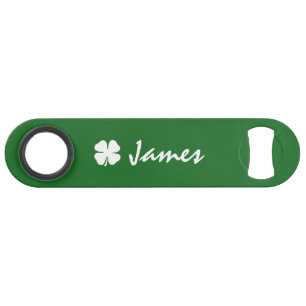 Gepersonaliseerde groene St. Pats shamrock flesope Speed Flessenopener