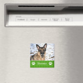 Gepersonaliseerde groene strepen Pet Photo Magnet (Insitu (Vaatwasser))