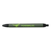 Gepersonaliseerde groene t-rex tyrannosaur rex din blauwe inkt pen (Voorkant)