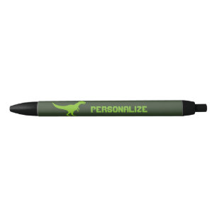 Gepersonaliseerde groene t-rex tyrannosaur rex din blauwe inkt pen