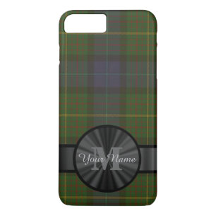 Gepersonaliseerde groene tartan plaid monogram 	iPhone 8/7 plus hoesje