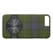 Gepersonaliseerde groene tartan plaid monogram Case-Mate iPhone case (Achterkant (Horizontaal))