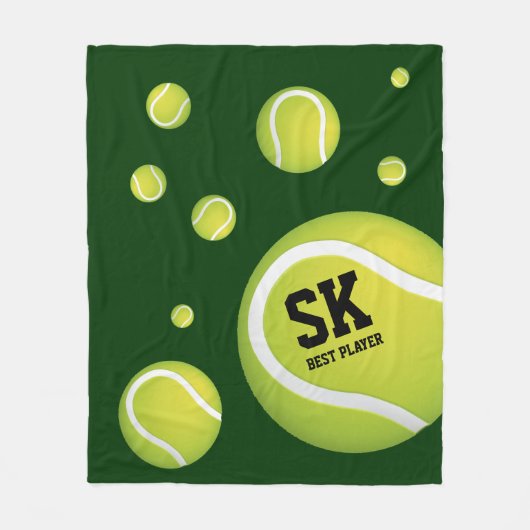 Gepersonaliseerde groene tennisballen fleece deken (Voorkant)