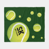 Gepersonaliseerde groene tennisballen fleece deken (Voorkant (Horizontaal))
