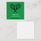Gepersonaliseerde groene tennisracket informatiekaartje (Voorkant / Achterkant)