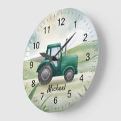 Gepersonaliseerde Groene Tractor Boerderij Waterve Grote Klok (Hoek)