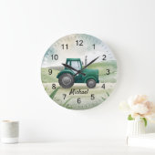 Gepersonaliseerde Groene Tractor Boerderij Waterve Grote Klok (Huis)