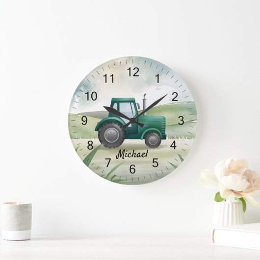 Gepersonaliseerde Groene Tractor Boerderij Waterve Grote Klok (Huis)