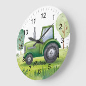 Gepersonaliseerde Groene Tractor Boerderij Waterve Grote Klok (Hoek)